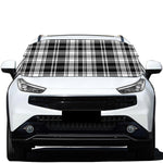 Black And White Plaid Pattern Print Car Windshield Snow Cover