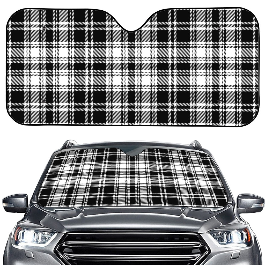 Black And White Plaid Pattern Print Car Windshield Sun Shade