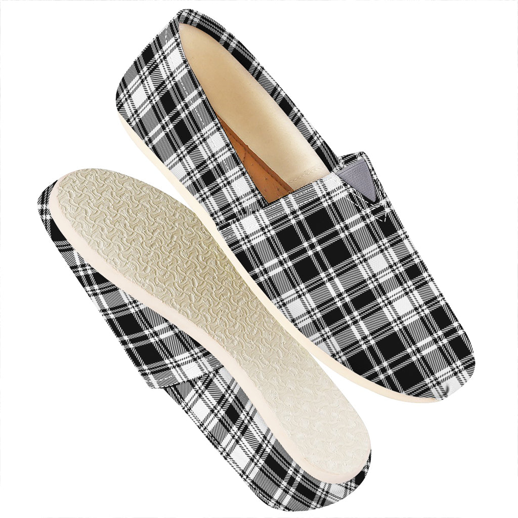 Black And White Plaid Pattern Print Casual Shoes