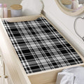 Black And White Plaid Pattern Print Changing Pad Cover