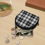 Black And White Plaid Pattern Print Coin Purse