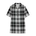 Black And White Plaid Pattern Print Cotton Hawaiian Shirt