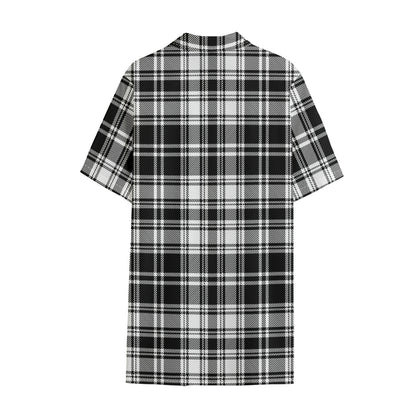 Black And White Plaid Pattern Print Cotton Hawaiian Shirt