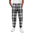 Black And White Plaid Pattern Print Cotton Sweatpants