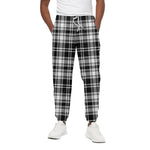 Black And White Plaid Pattern Print Cotton Pants