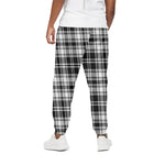 Black And White Plaid Pattern Print Cotton Pants