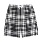 Black And White Plaid Pattern Print Cotton Shorts