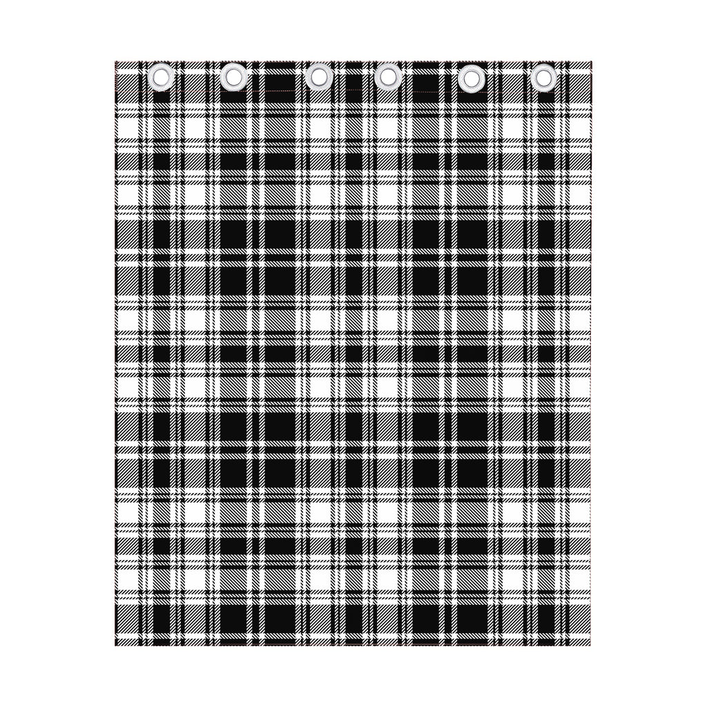Black And White Plaid Pattern Print Curtain