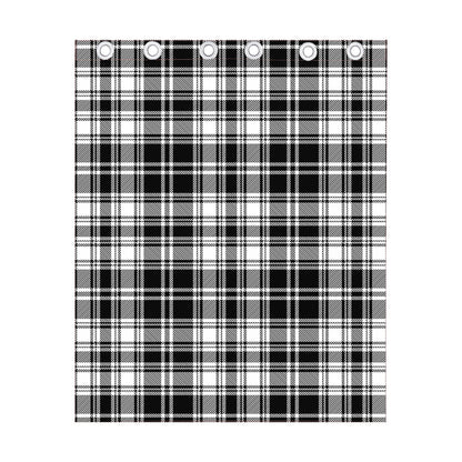 Black And White Plaid Pattern Print Curtain