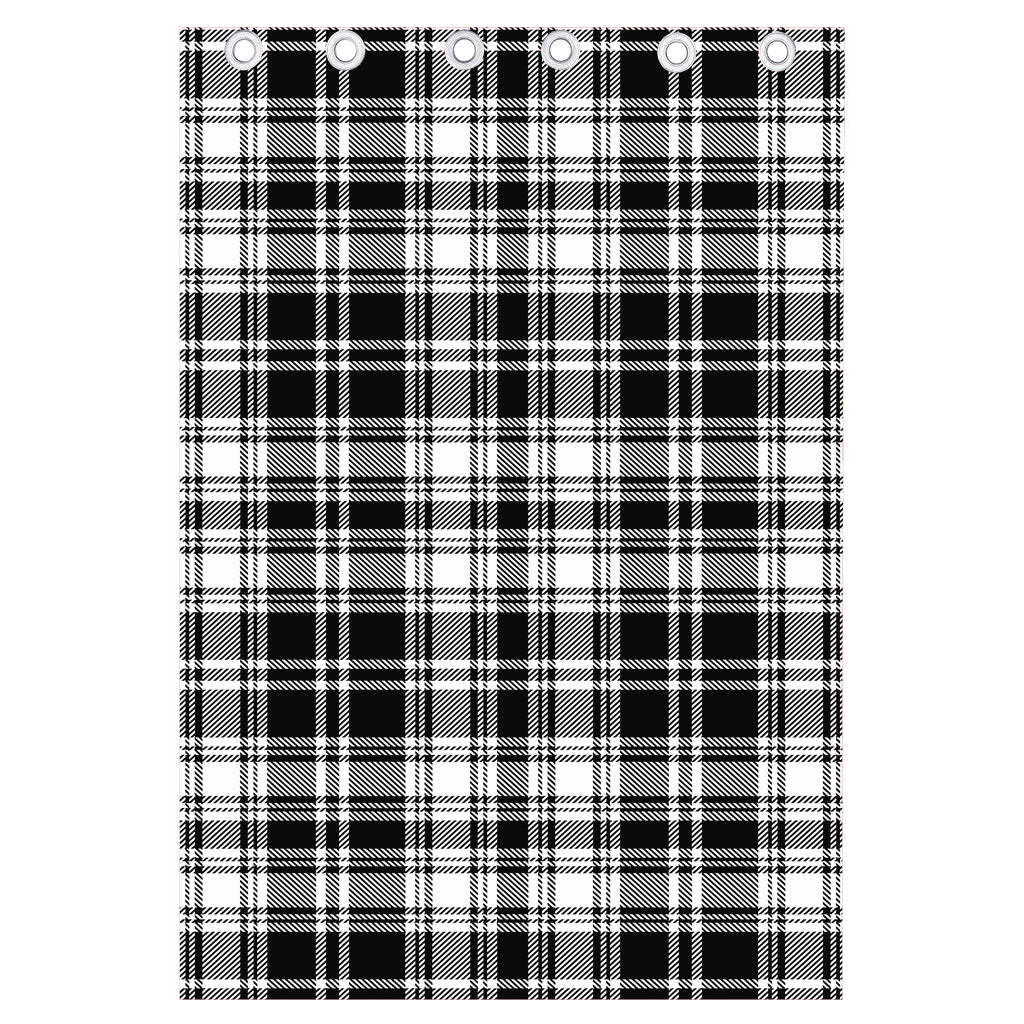 Black And White Plaid Pattern Print Curtain