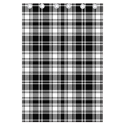 Black And White Plaid Pattern Print Curtain