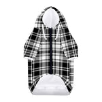 Black And White Plaid Pattern Print Dog Zip Up Hoodie