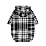 Black And White Plaid Pattern Print Dog Zip Up Hoodie