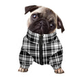 Black And White Plaid Pattern Print Dog Zip Up Jacket