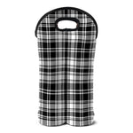Black And White Plaid Pattern Print Double Neoprene Wine Tote