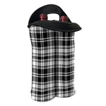 Black And White Plaid Pattern Print Double Neoprene Wine Tote