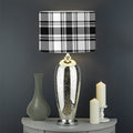 Black And White Plaid Pattern Print Drum Lamp Shade