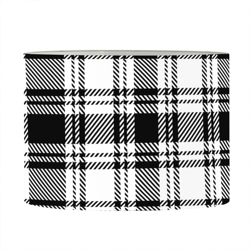 Black And White Plaid Pattern Print Drum Lamp Shade