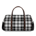 Black And White Plaid Pattern Print Duffel Bag