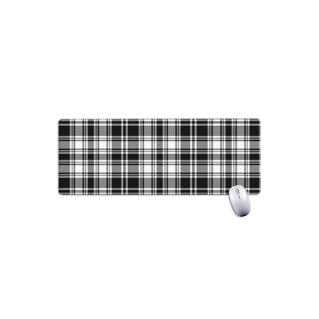 Black And White Plaid Pattern Print Extended Mouse Pad