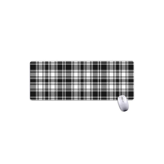 Black And White Plaid Pattern Print Extended Mouse Pad