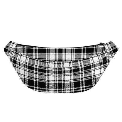 Black And White Plaid Pattern Print Fanny Pack