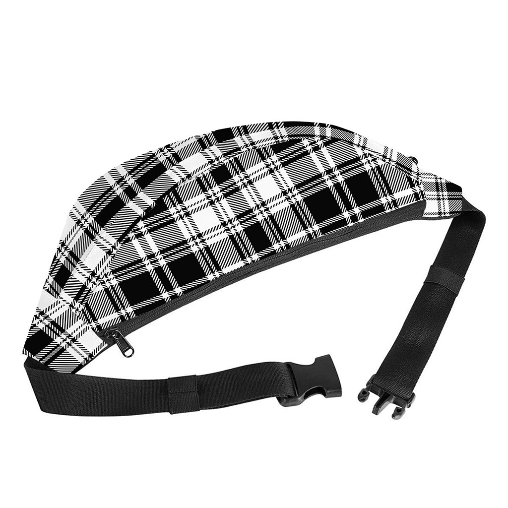 Black And White Plaid Pattern Print Fanny Pack