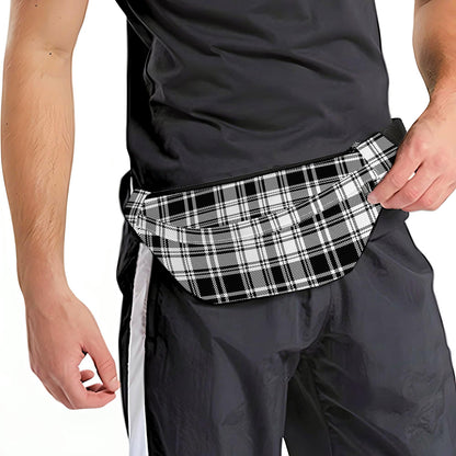 Black And White Plaid Pattern Print Fanny Pack