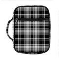 Black And White Plaid Pattern Print Front Pocket Bible Bag