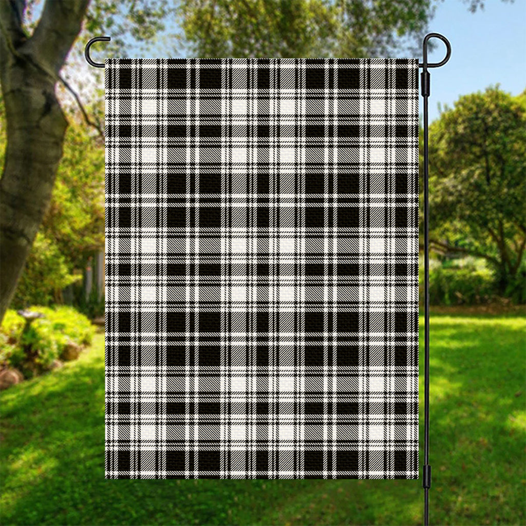 Black And White Plaid Pattern Print Garden Flag