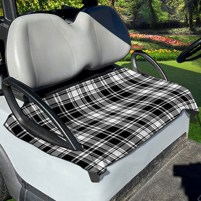 Black And White Plaid Pattern Print Golf Cart Seat Cover