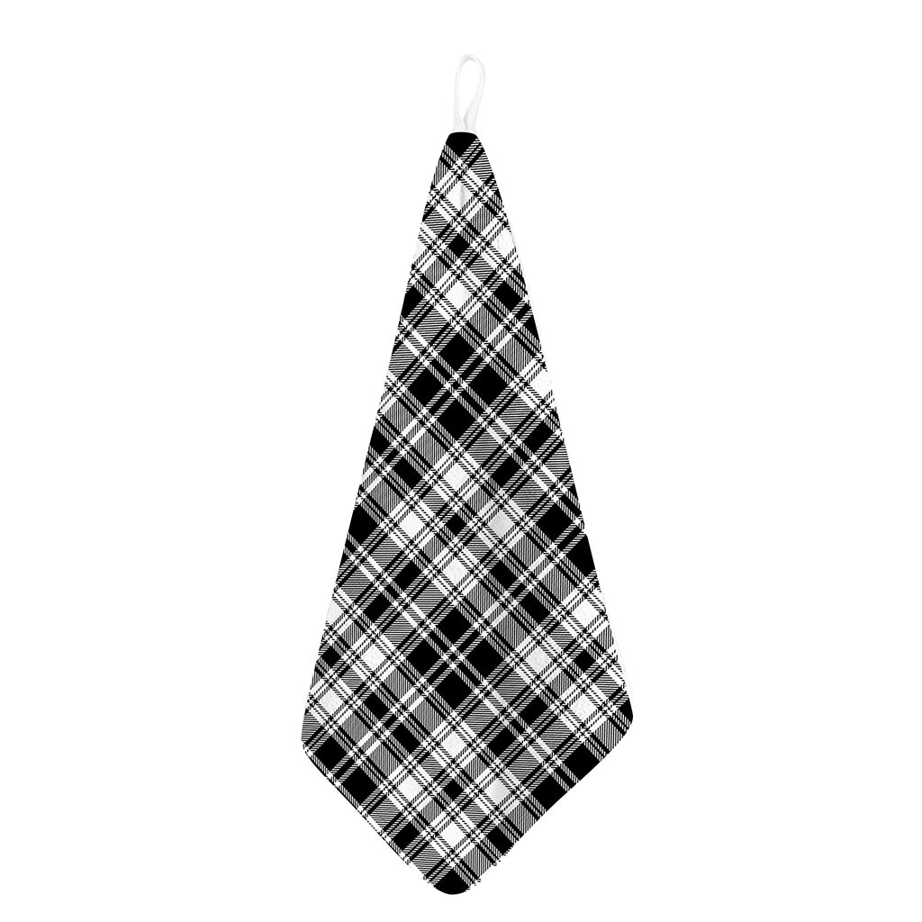 Black And White Plaid Pattern Print Hand Towel