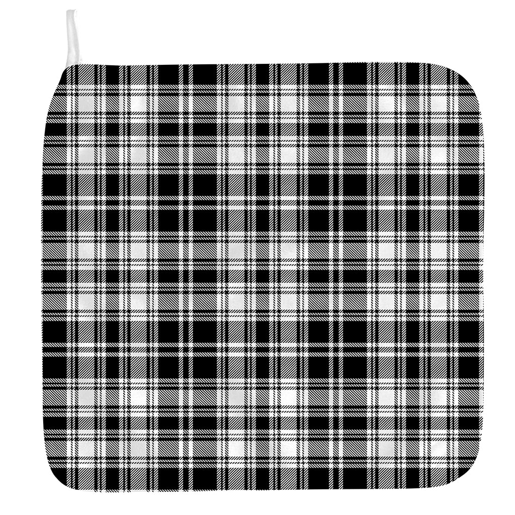Black And White Plaid Pattern Print Hand Towel
