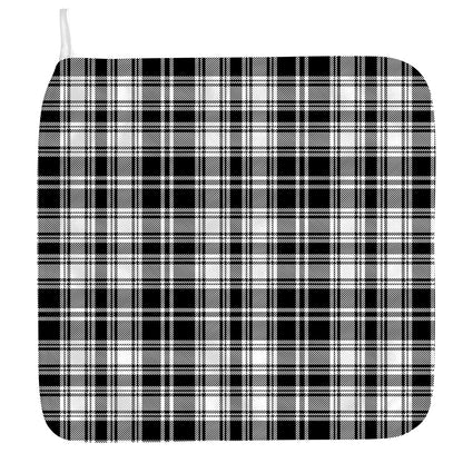 Black And White Plaid Pattern Print Hand Towel