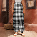 Black And White Plaid Pattern Print Harem Pants