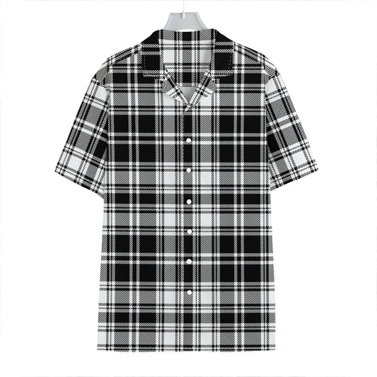 Black And White Plaid Pattern Print Hawaiian Shirt
