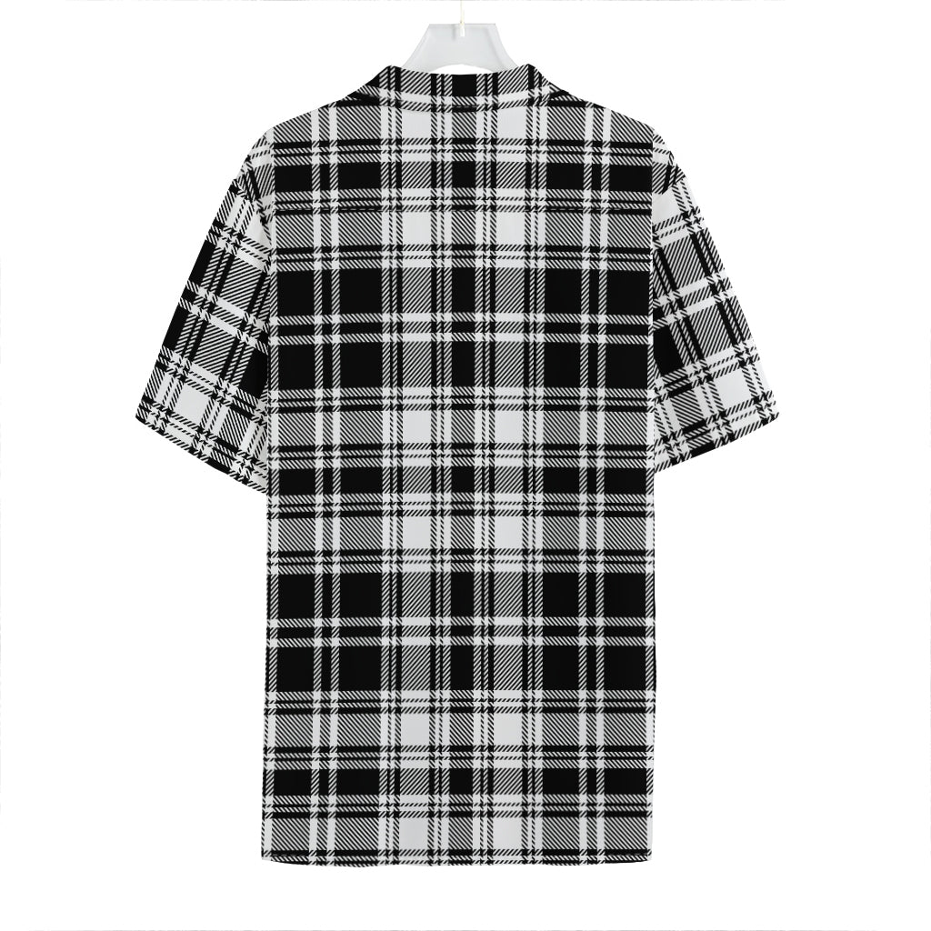 Black And White Plaid Pattern Print Hawaiian Shirt