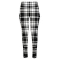 Black And White Plaid Pattern Print High-Waisted Pocket Leggings
