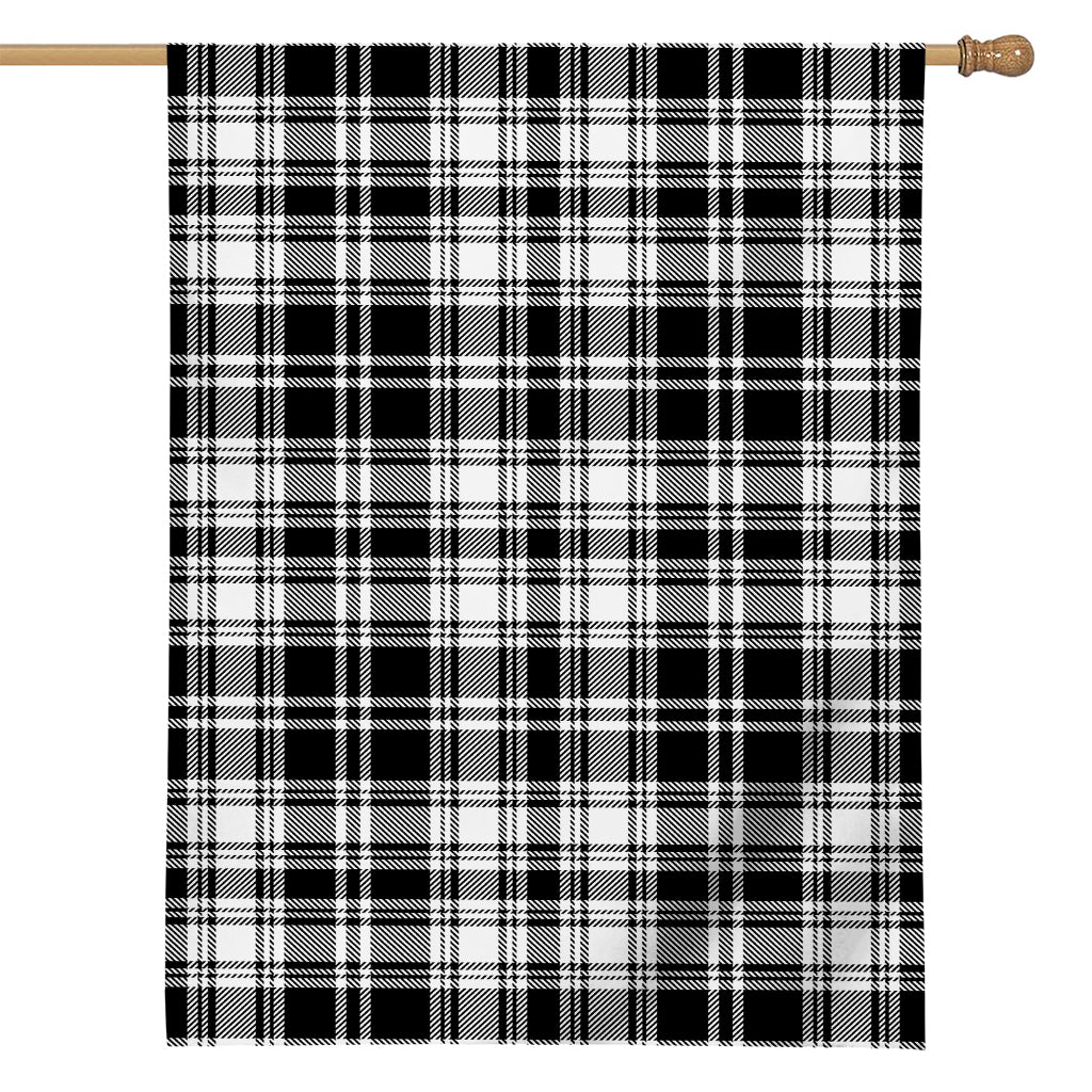 Black And White Plaid Pattern Print House Flag