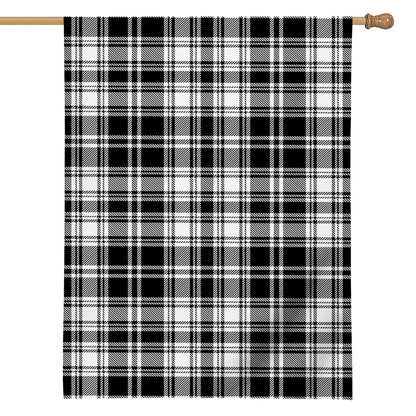 Black And White Plaid Pattern Print House Flag