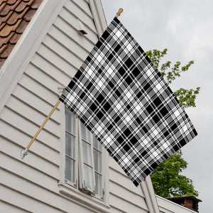 Black And White Plaid Pattern Print House Flag