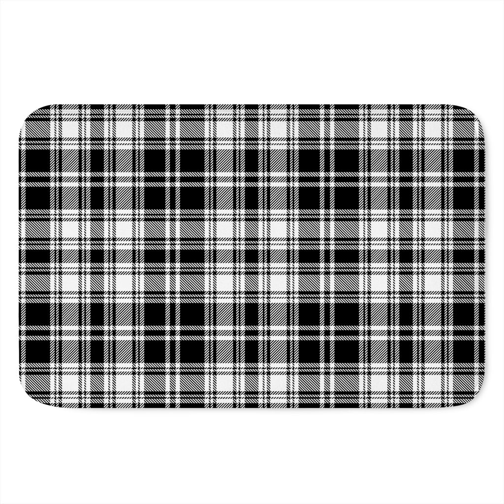 Black And White Plaid Pattern Print Indoor Door Mat