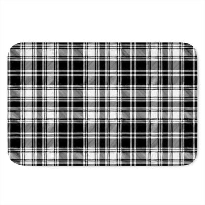 Black And White Plaid Pattern Print Indoor Door Mat