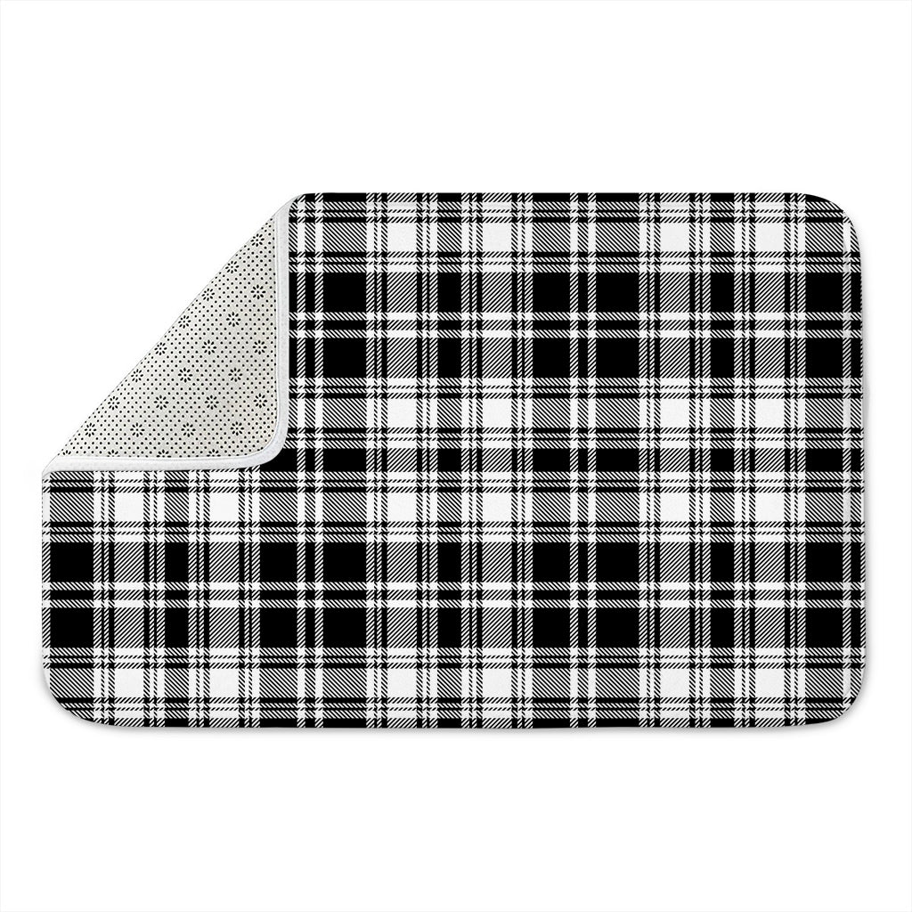 Black And White Plaid Pattern Print Indoor Door Mat