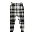 Black And White Plaid Pattern Print Jogger Pants
