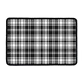Black And White Plaid Pattern Print Kitchen Mat