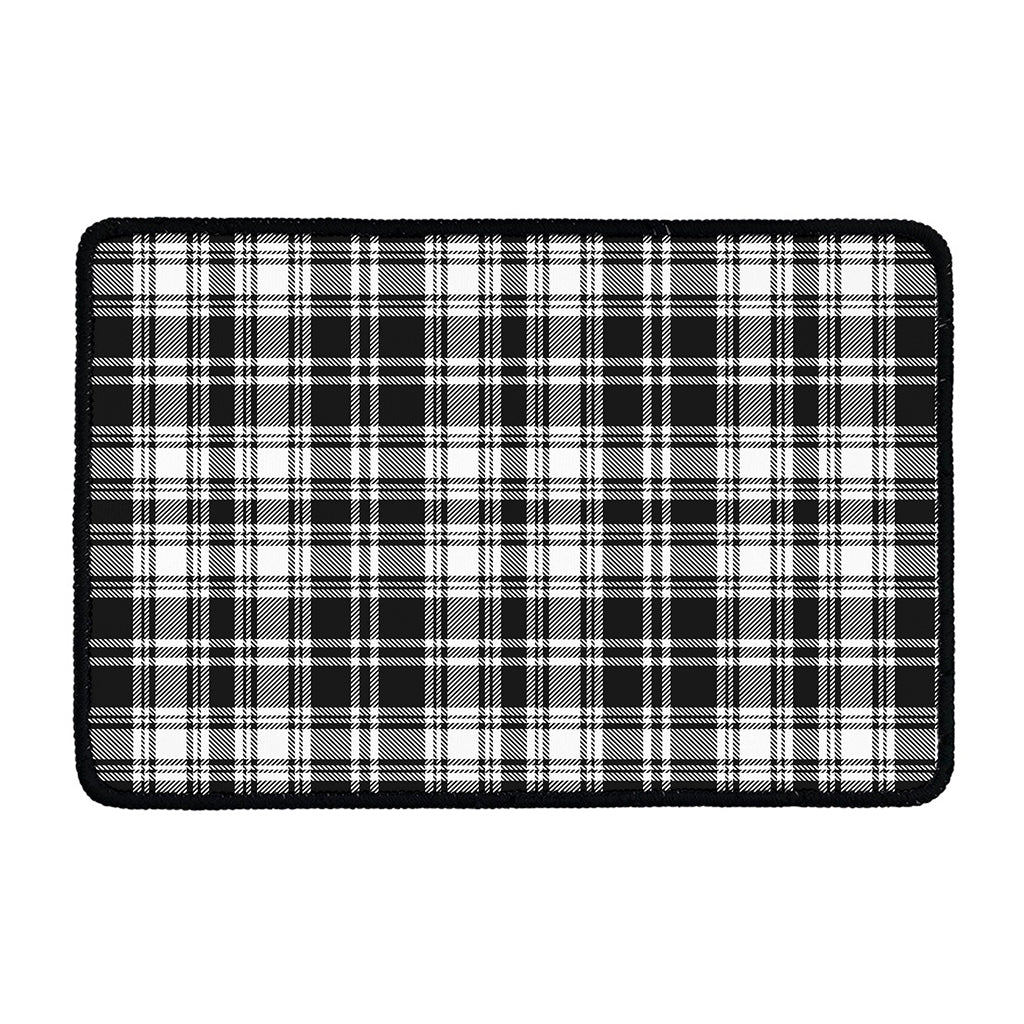Black And White Plaid Pattern Print Kitchen Mat