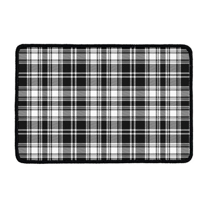 Black And White Plaid Pattern Print Kitchen Mat