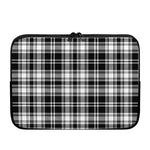 Black And White Plaid Pattern Print Laptop Sleeve