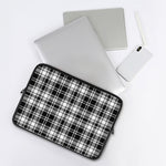 Black And White Plaid Pattern Print Laptop Sleeve